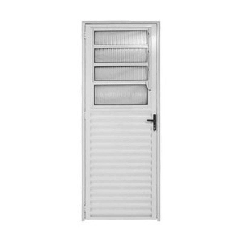 Porta De Alumínio Fit Basculante Branca Maxx Esquerda 210x80