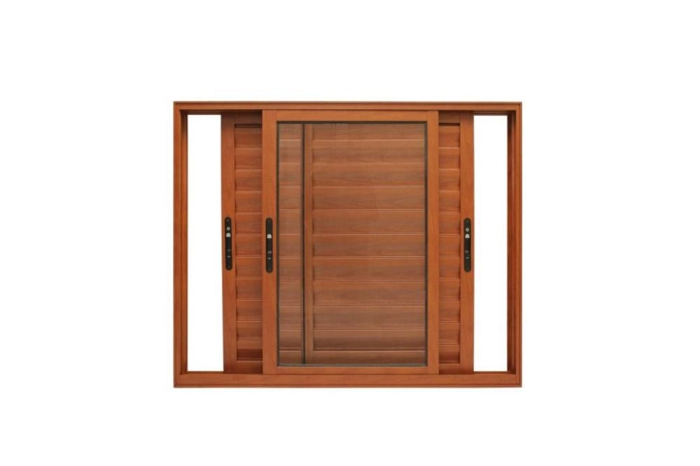 Janela De Alumínio Veneziana 03 Folhas Madeiro Maxx 120x150