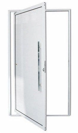 Porta Pivotante Alumínio Lambril Branco Direita 210x110