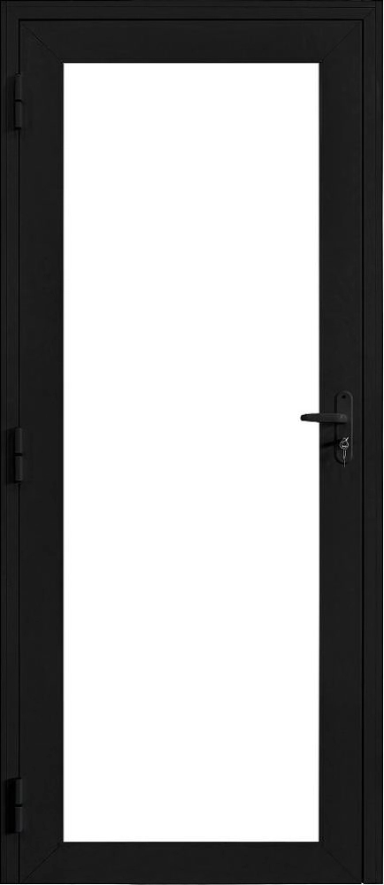 Porta De Alumínio America Vidro Liso Preto Maxx D - 210x100