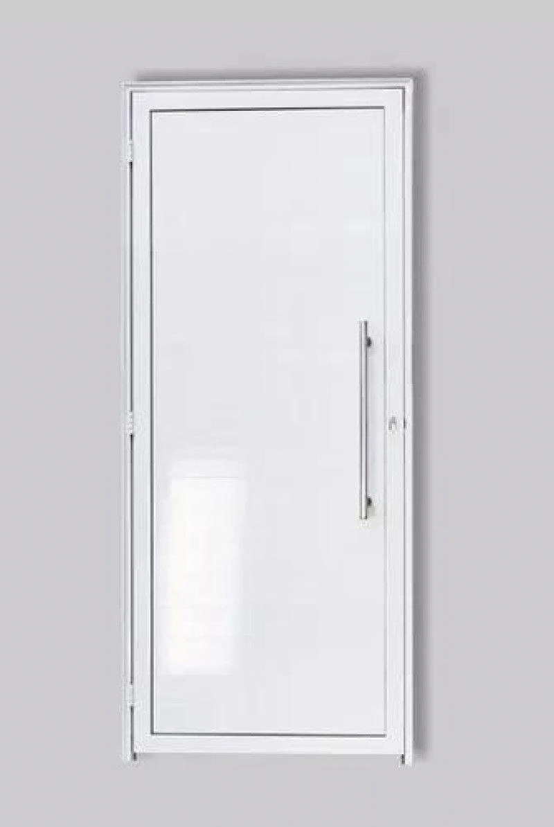 Porta Lambril Em Alumínio Branco Com Puxador Tu Direita - 210x80