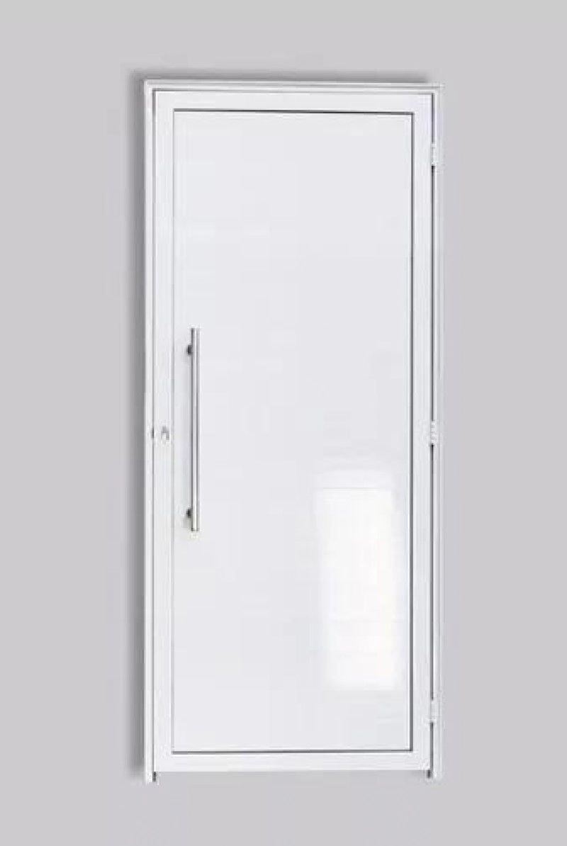 Porta Lambril Em Alumínio Branco Com Puxador Tu Esquerda - 210x80