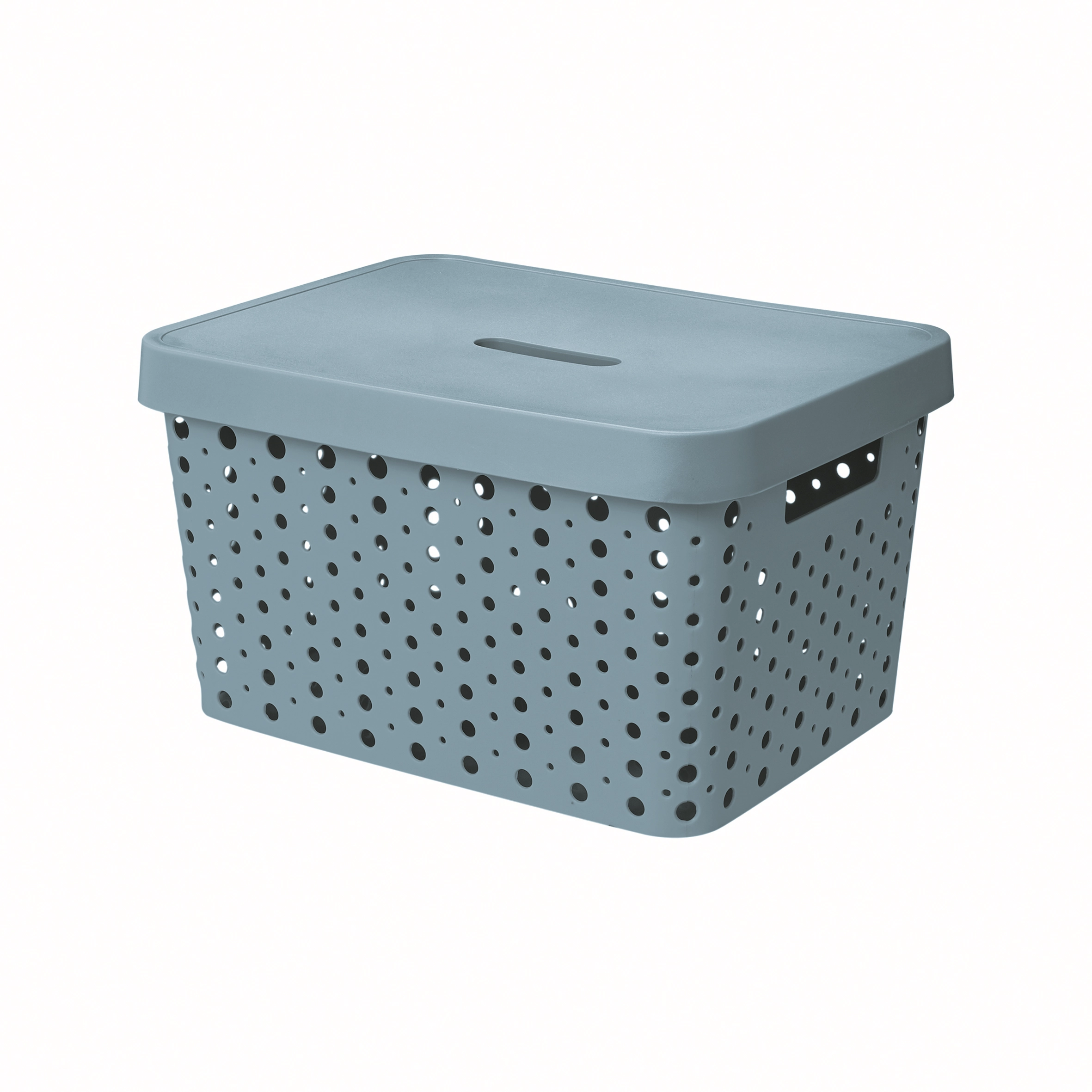 Cesto 17l C Tampa Azul Usual Plastic