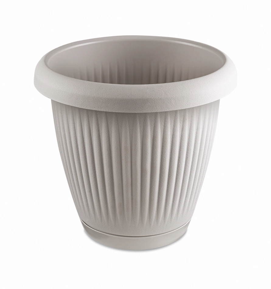 Kit Vaso Prato Redondo Cinza Claro 3.2l 896 Usual