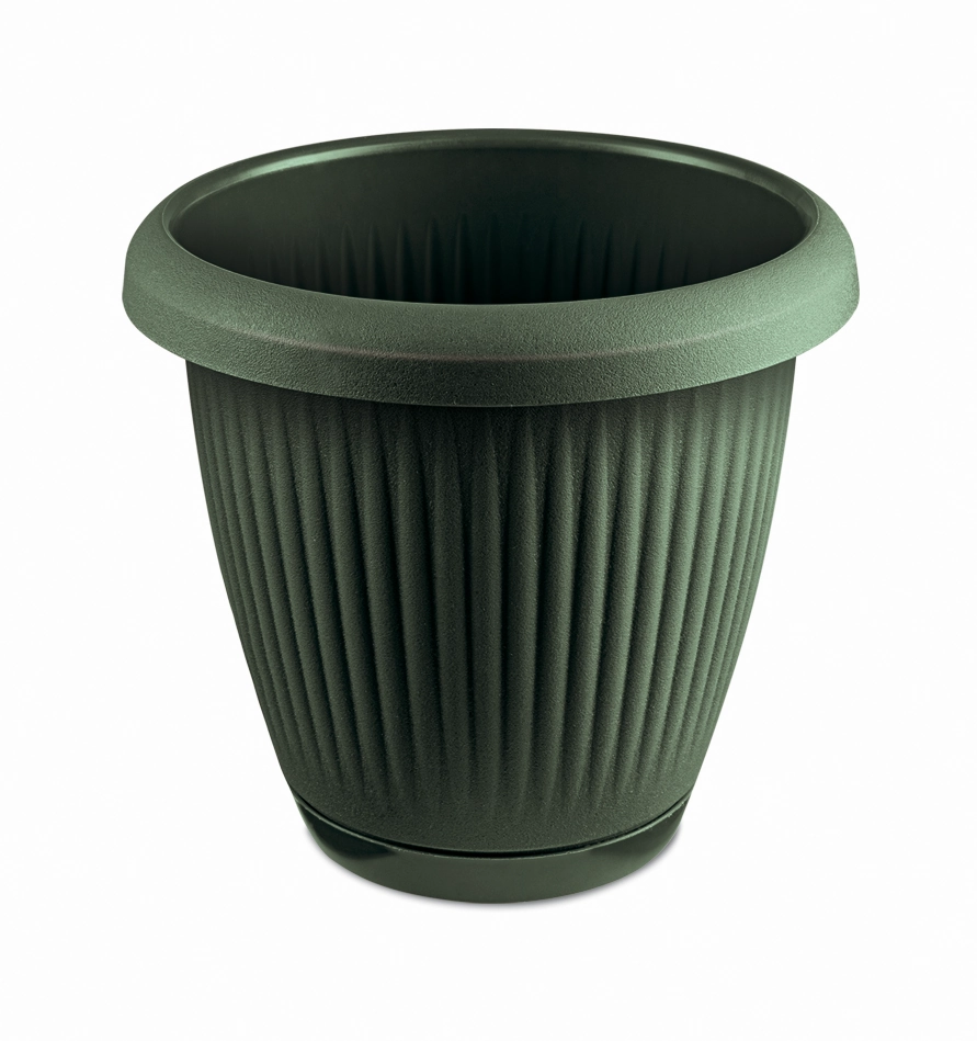 Kit Vaso Prato Redondo Verde 3.2l 900 Usual