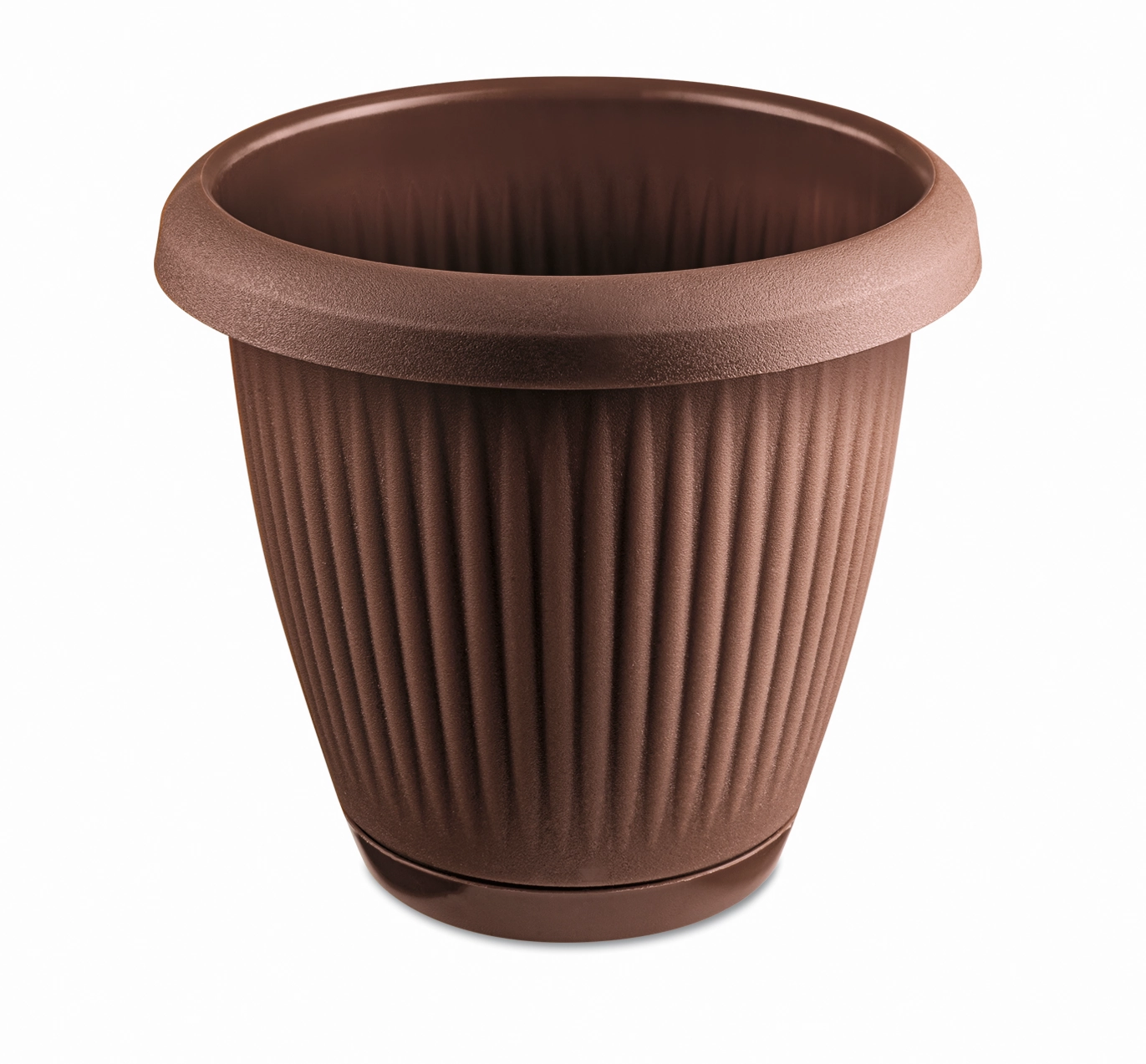 Kit Vaso Prato Redondo Marrom 8l 910 Usual