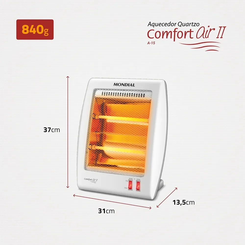 Aquecedor Halogenio Mondial A15 Branco/cinza 110v