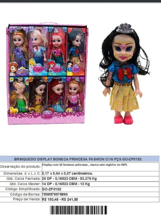 Brinquedo Display Boneca De Plastico Dg 1033