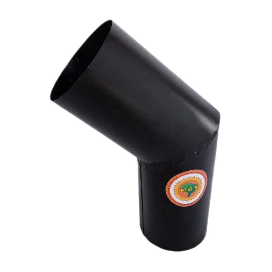 Curva Para Tubo De Chaminé Preto Diâmetro 10cm