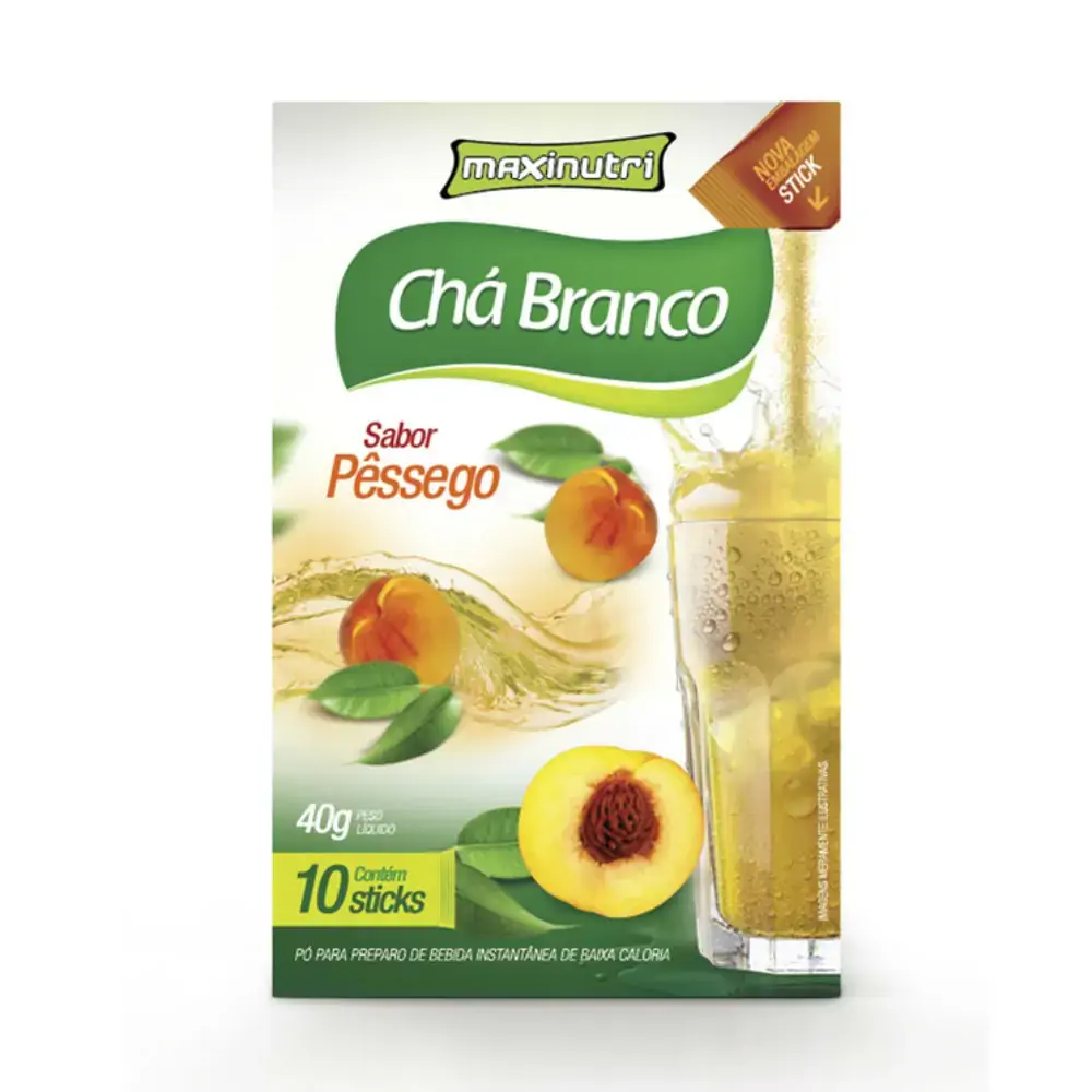 Chá Branco Sabor Pêssego 40g Tisana