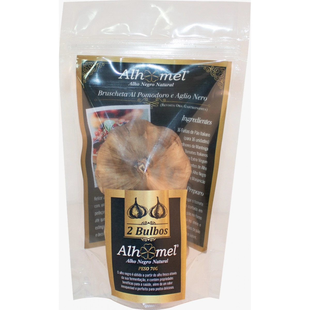 Alho Negro 2 Bulbos Pouch Alhomel 80g