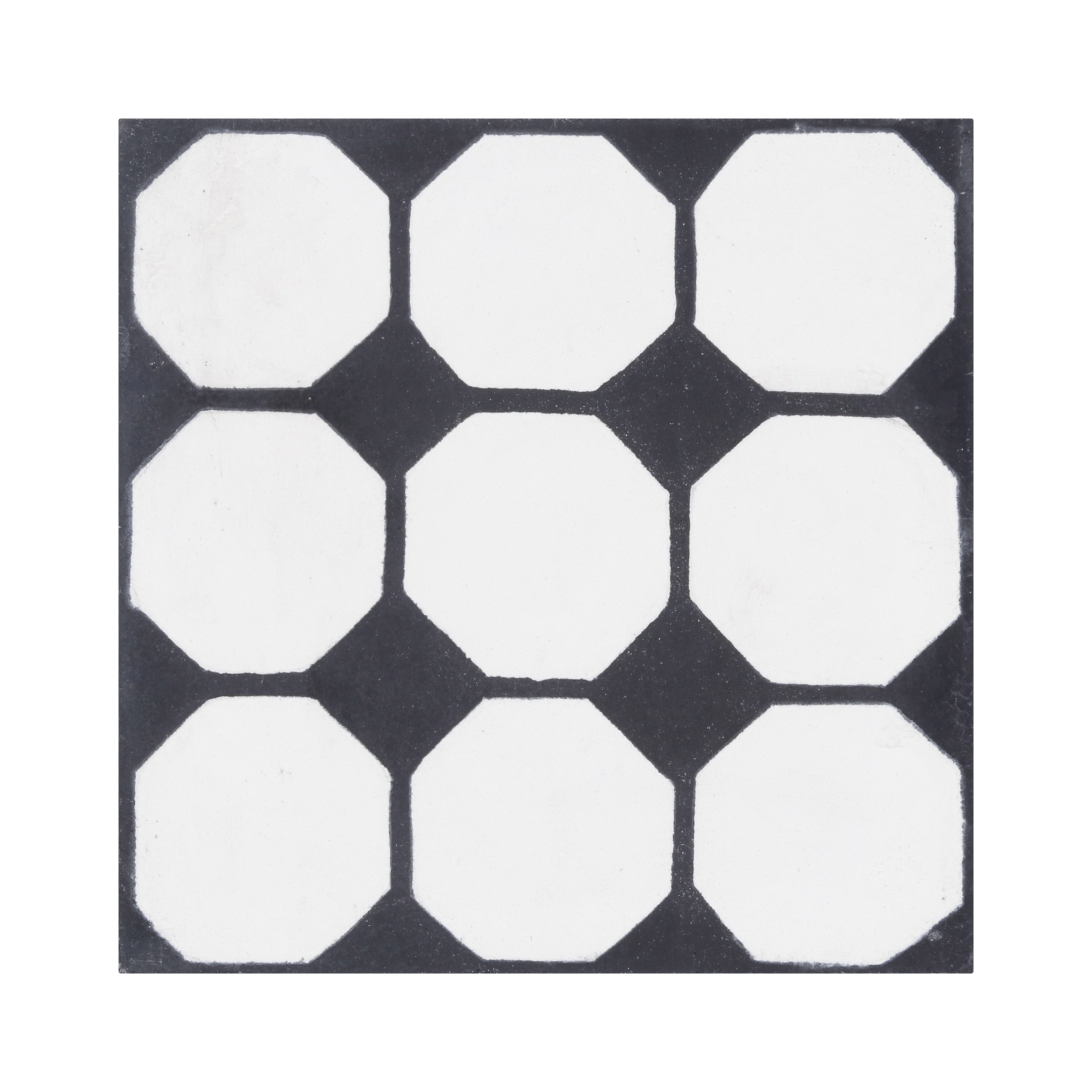 Ladrilho Hidráulico Quadrado Hexa Preto 20x20cm Oficina Yby
