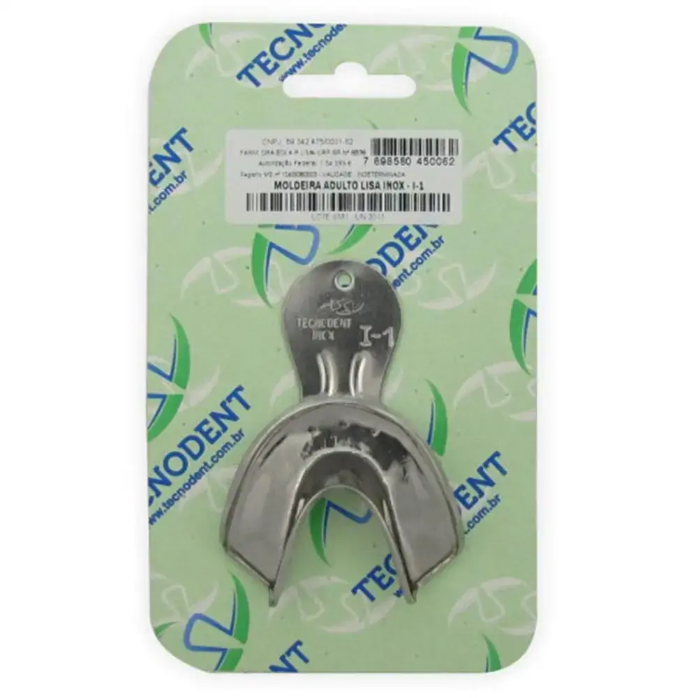 Moldeira Avulsa Lisa Adulto Inox I-1 Dentado - Tecnodent