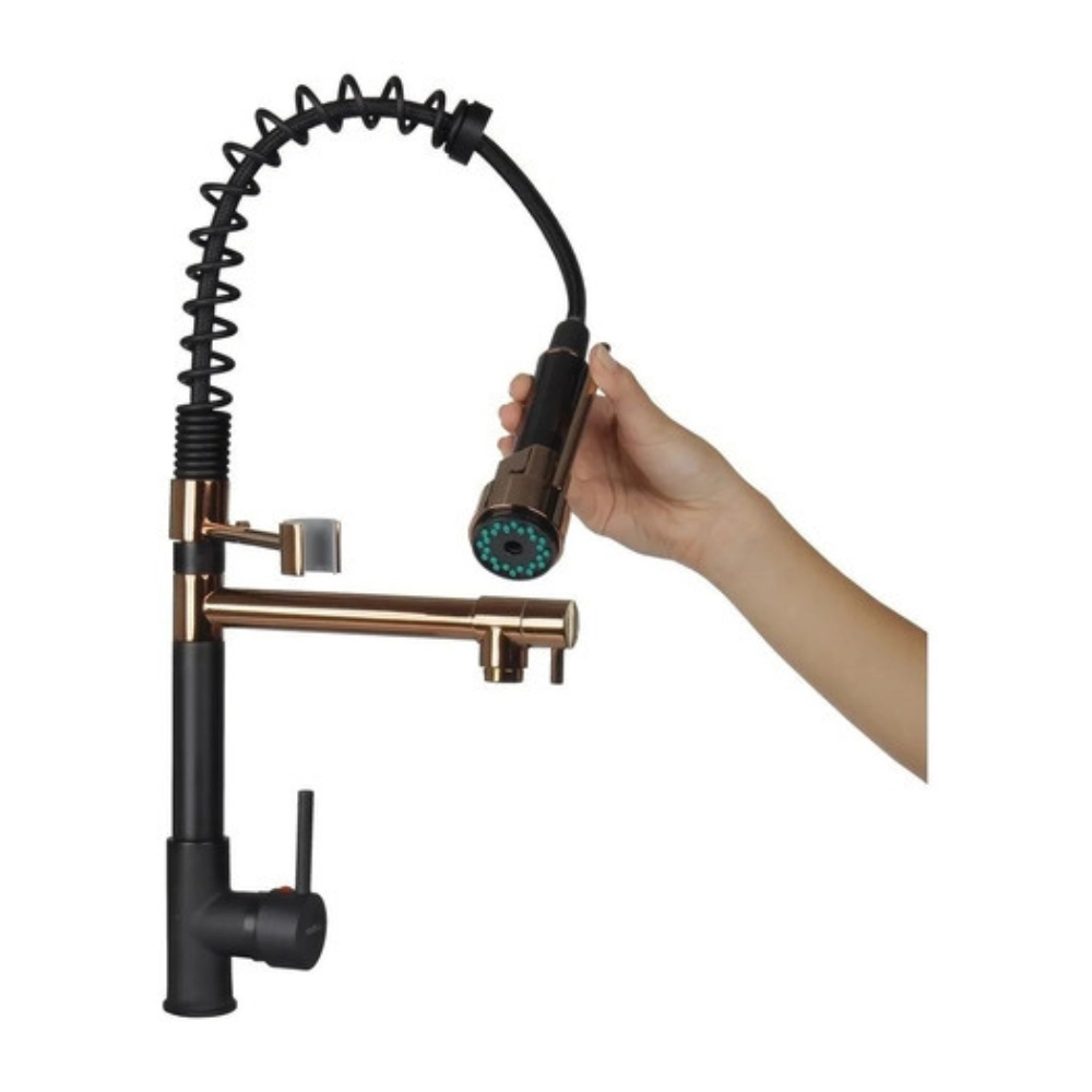 Torneira Cozinha Stillus Home Monocomando 50cm Preta Rose Preto