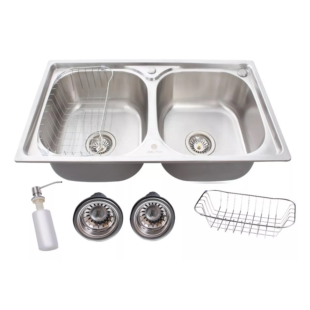 Cuba Dupla Gourmet Stillus Home Inox 78x43cm Com Acessórios Prateado