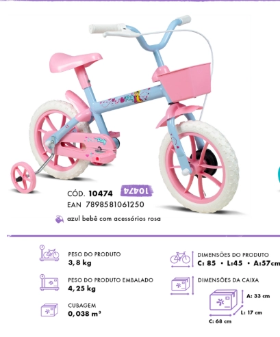 Bic F Paty Az Bebe C Ac Rosa Aro 12