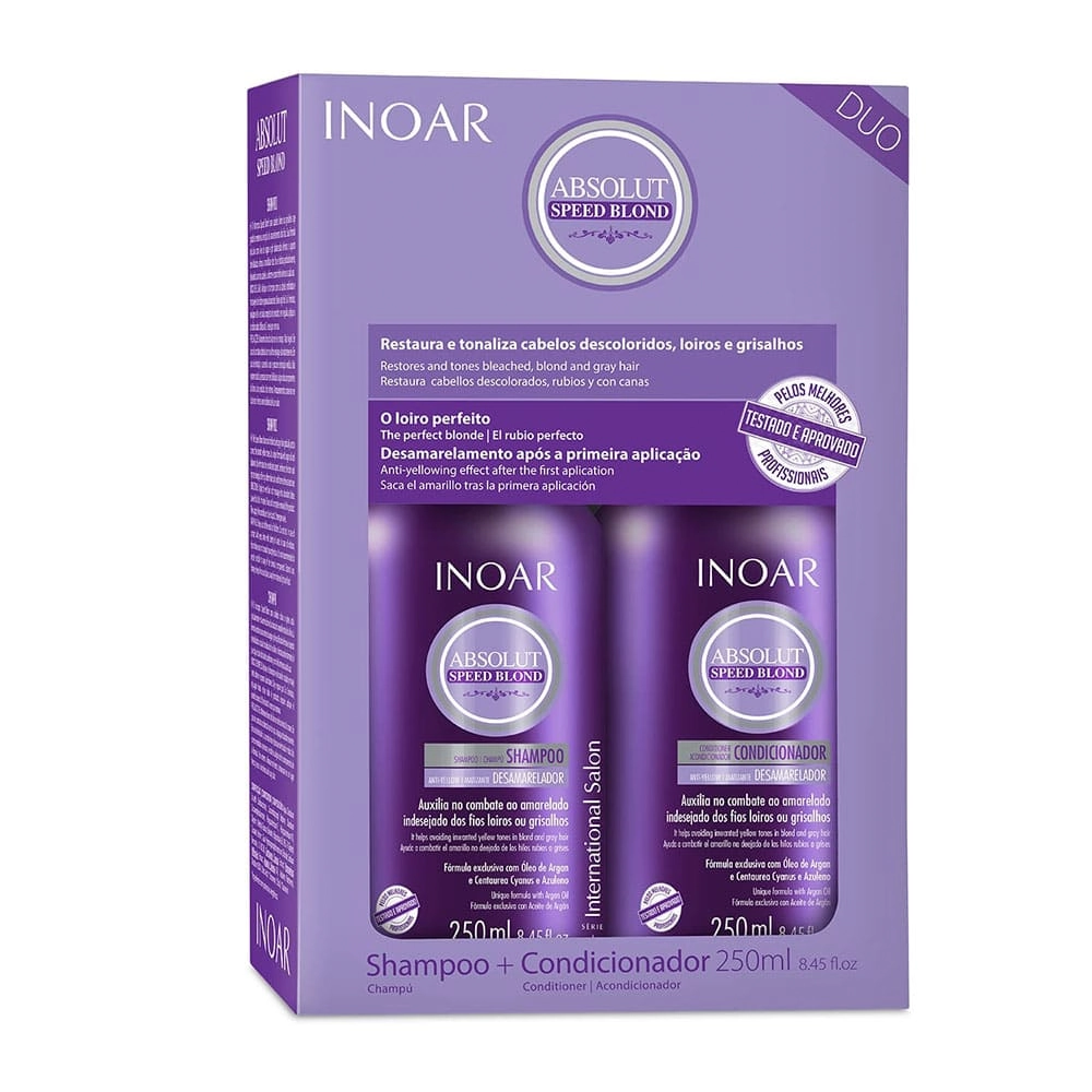 Kit Shampoo E Condicionador Inoar Speed Blond 250Ml