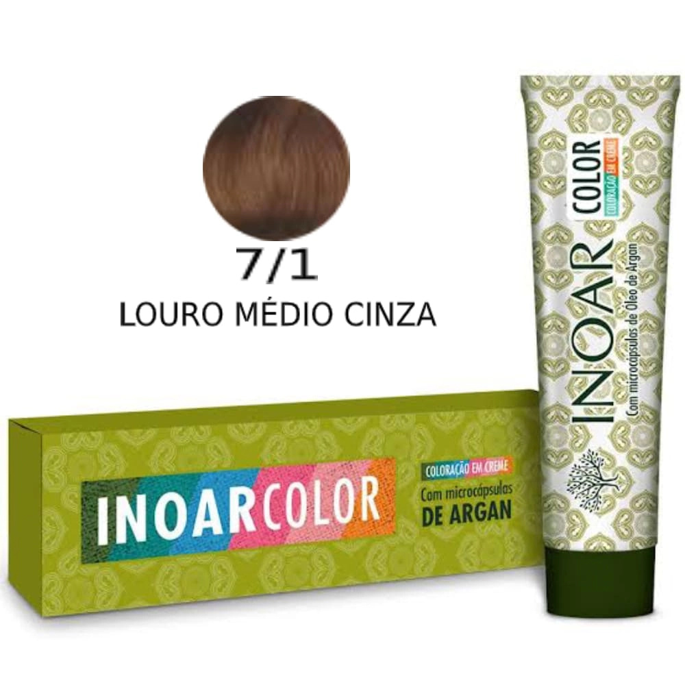 Tint Inoar 7.1louro Medio Cinza Color System