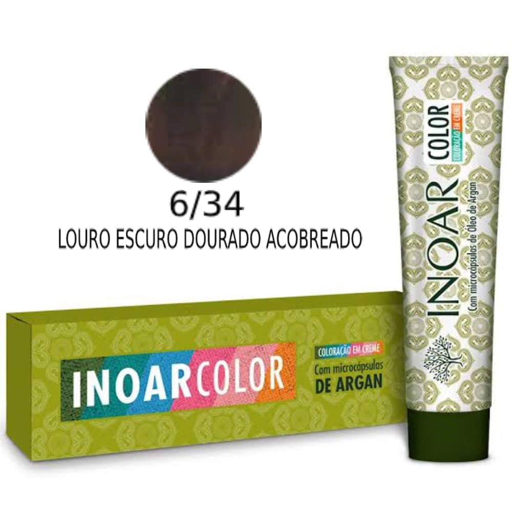 Tintura Inoar Color System Louro Esc Dou Ac 6/34 50g
