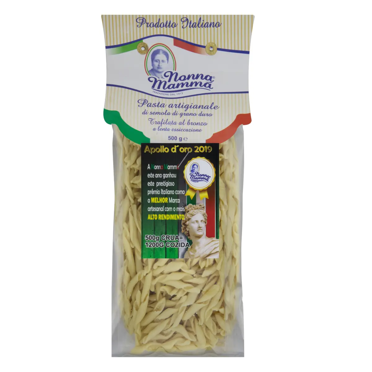Macarrão De Sêmola Grano Duro Fusilli Cilentani Nonna Mammá Pacote 500g