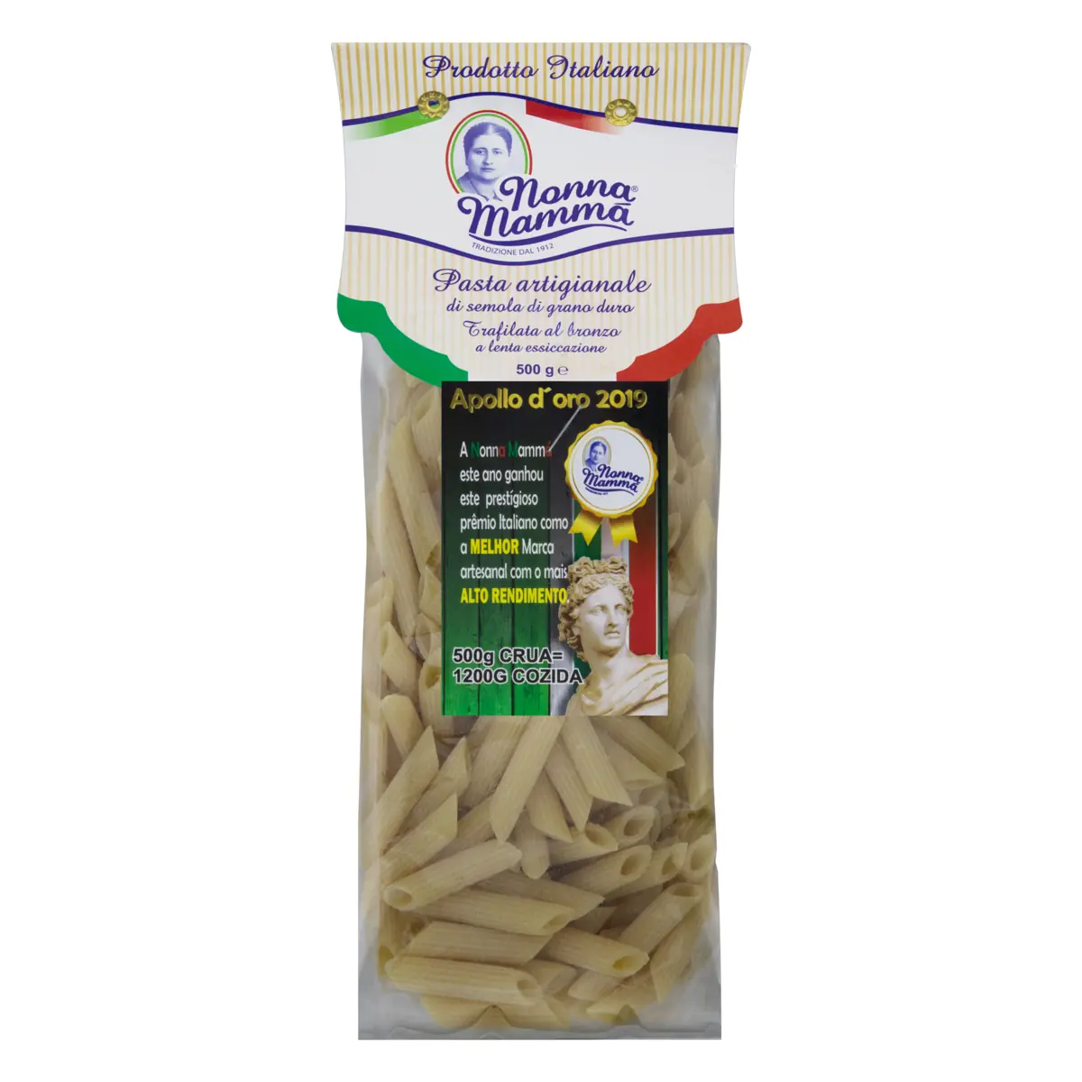 Macarrão De Sêmola Grano Duro Penne Rigate Nonna Mammá Pacote 500g