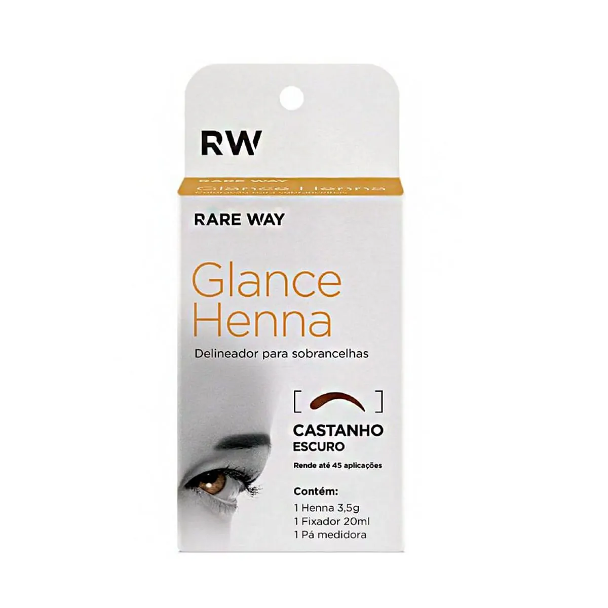 Henna Para Sombrancelha Glance Henna Castanho Escuro Rare Way 3,5g