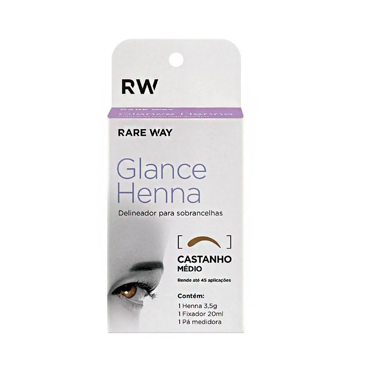 Kit Glance Henna Delineador Para Sobrancelhas Castanho Medio