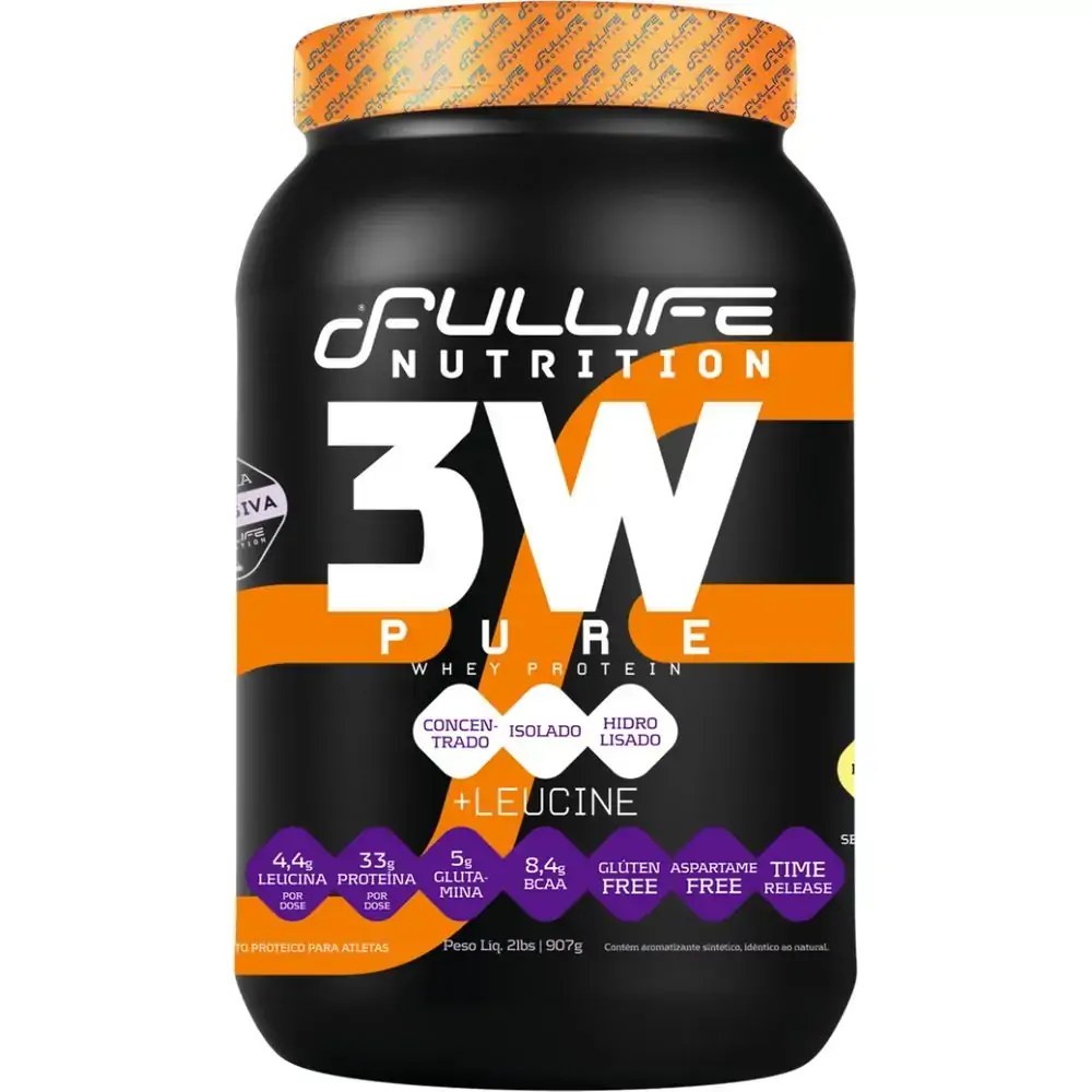 Whey Protein 3w Pure Baunilha 907g Fullife Nutrition