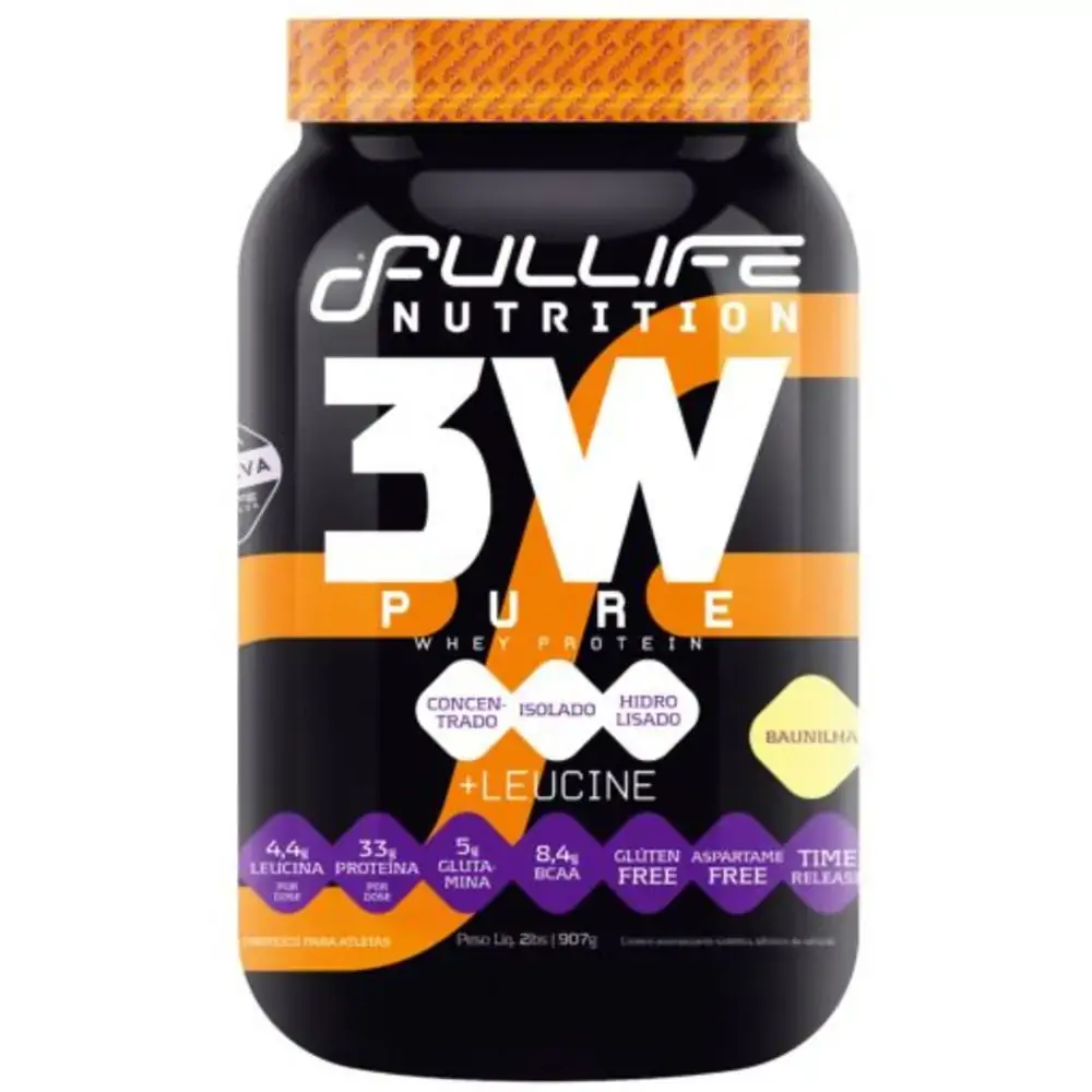 3 Whey Fulllife 907 Gr Chocolate Branco