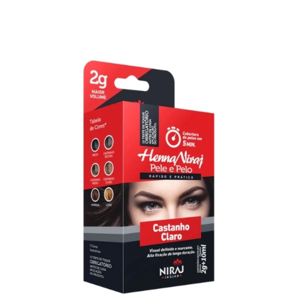 Henna P/sobrancelha Niraj Castanho Claro 1,5g