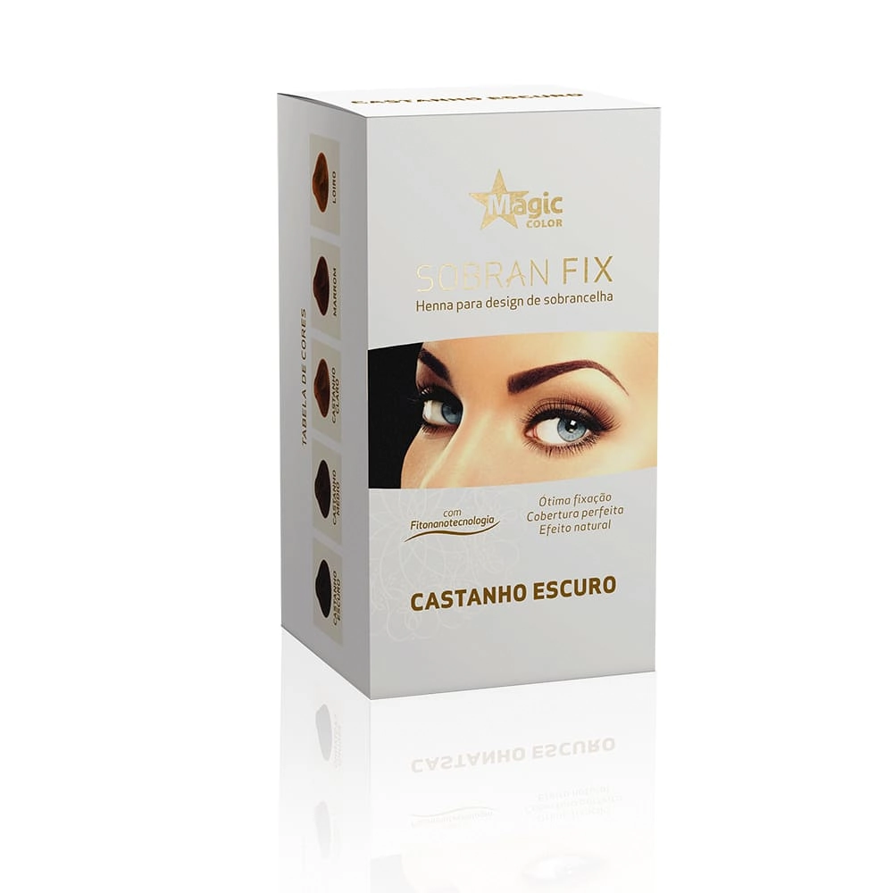 Magic Color Henna para Sobrancelhas Sobran Fix Castanho Escuro