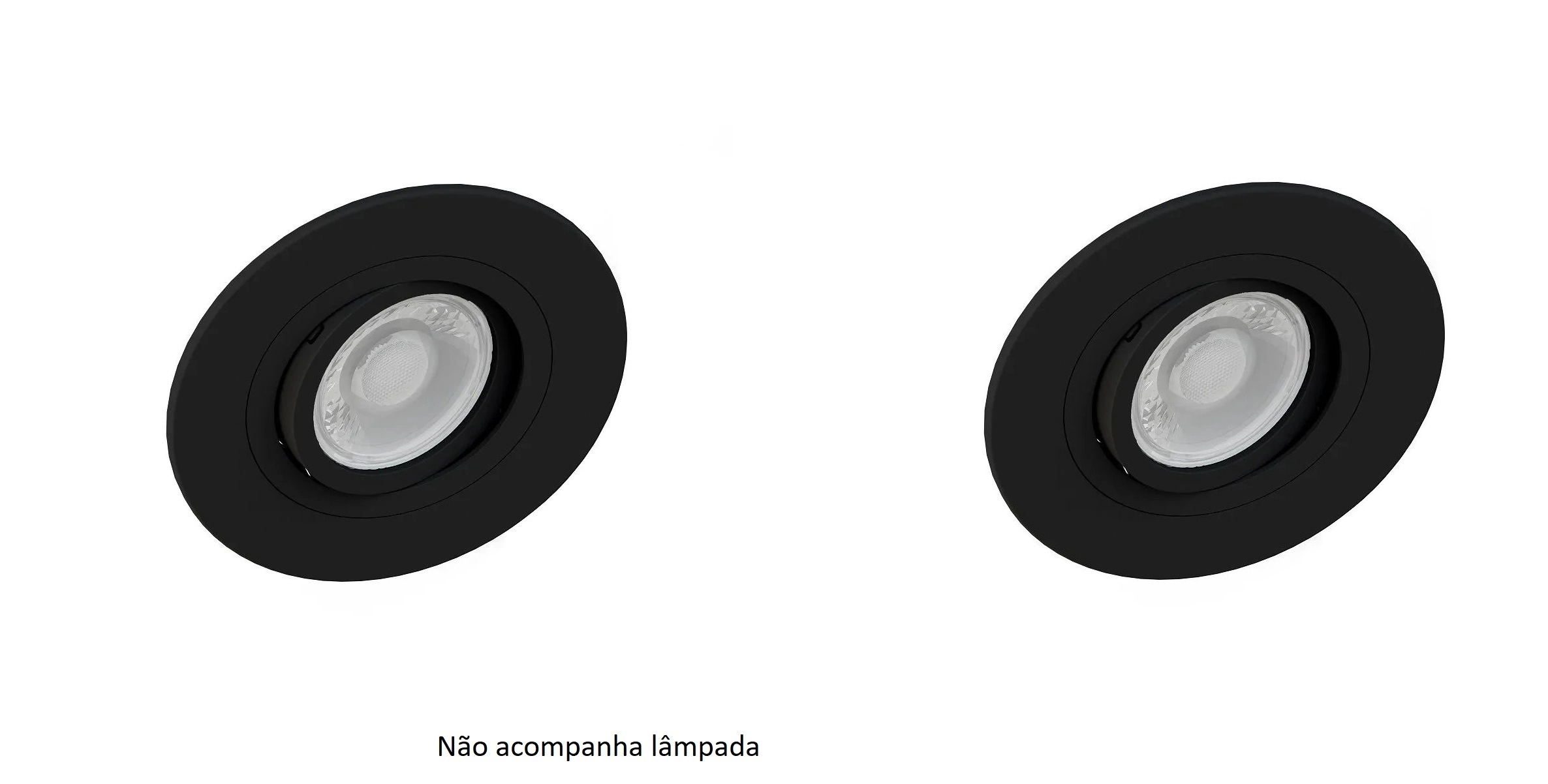 Kit 2 Spot Embutir Mr16 Redondo Preto Face Plana - Saveenergy