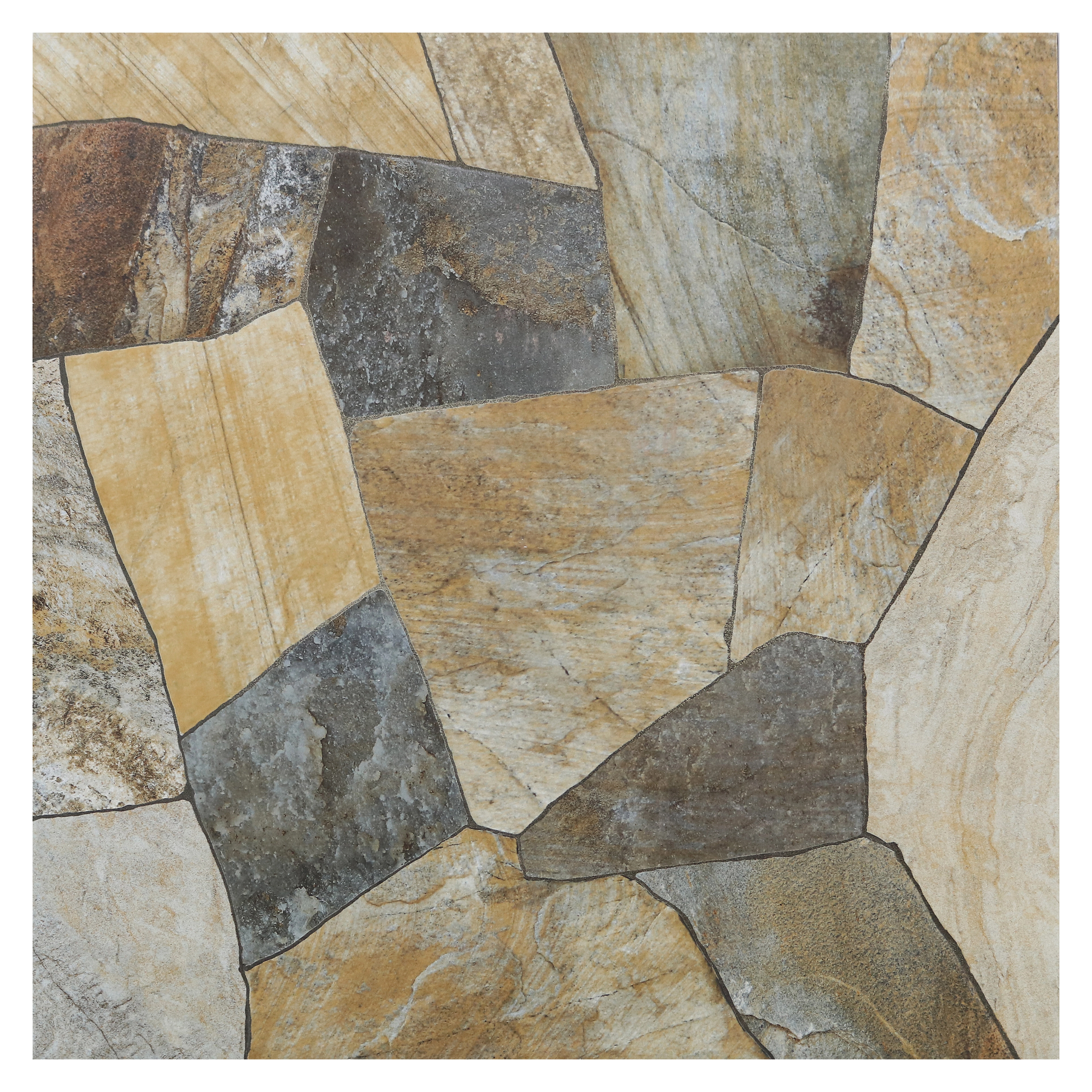 Piso Cerâmico Externo Decorado Esmaltado Borda Arredondada São Tomé 61x61cm Artens