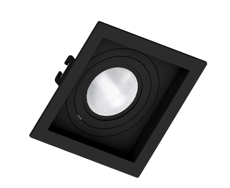 Kit 2 Spots Embutir Par20 Quadrado Preto Recuado - Saveenergy
