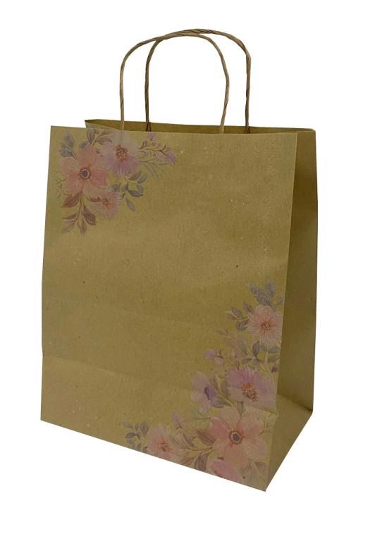 Sacola Kraft 24x13x29 Flores