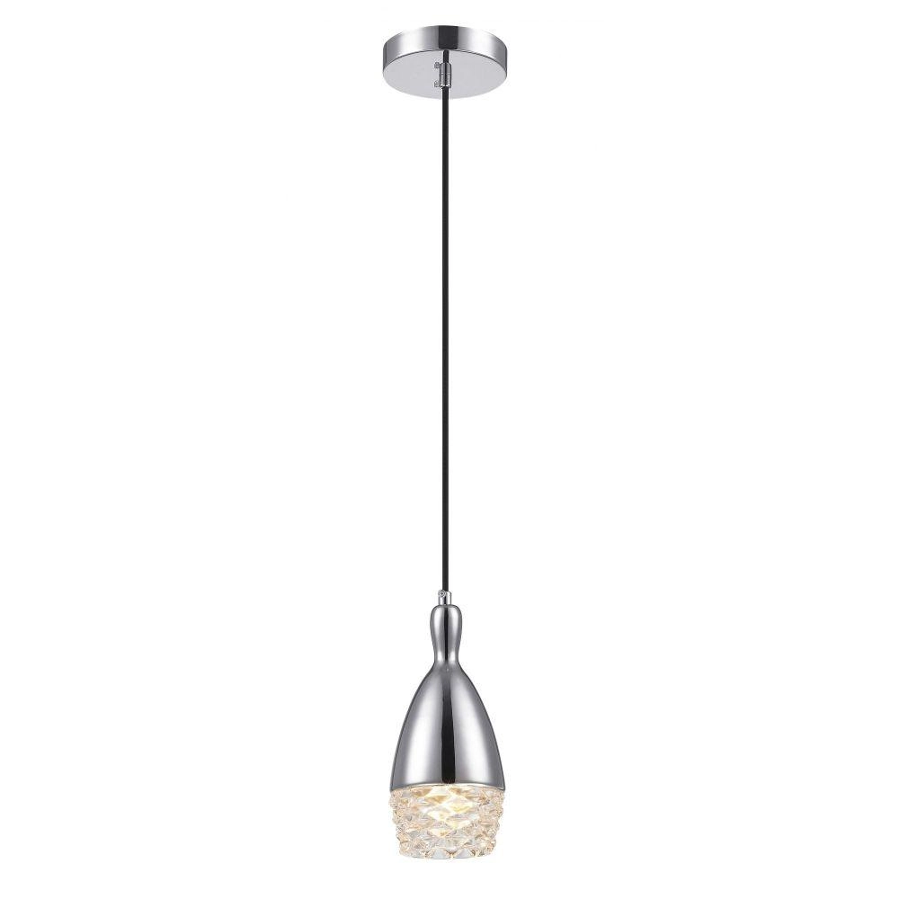 Pendente Em Aço Cromado E Vidro Transparente Mais Luz Bivolt