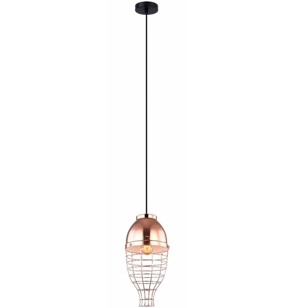 Pendente Retro 1 Lâmpada Aramado Bronze Mais Luz Bivolt