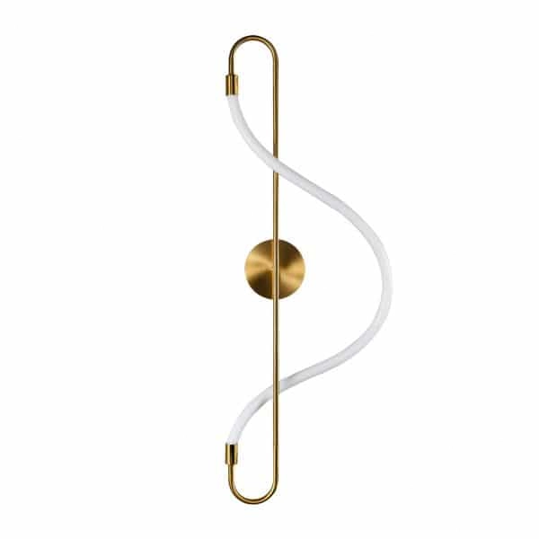Arandela Led 7w 2700k Metal Dourado E Silicone 65cm Mais Luz