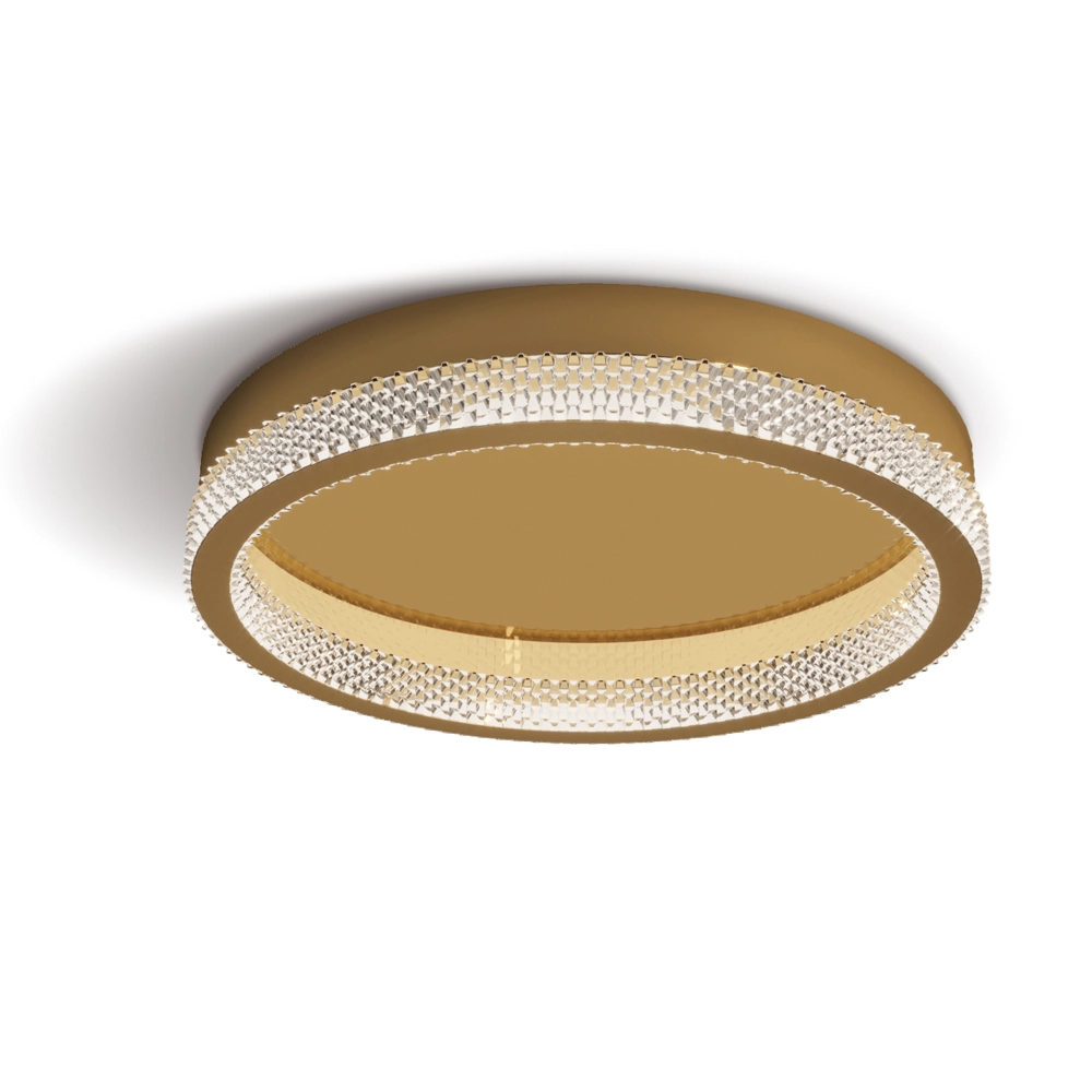 Plafon Sobrepor Moderno Led 24w 3000k Dourado Bvlgari 40cm Bivolt