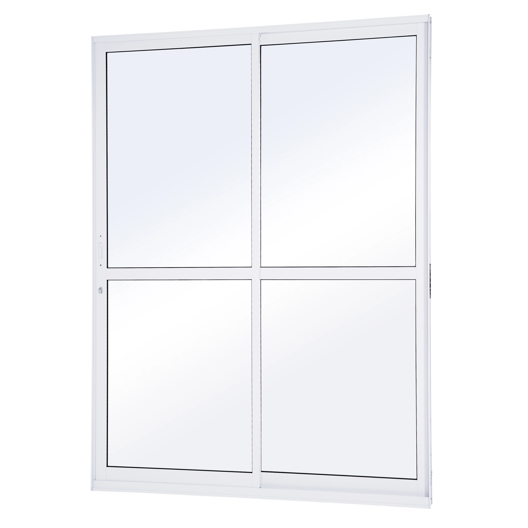 Porta de Correr 2 Folhas Alumínio Branco 2,15x1,60m Lado Esquerdo Linha Lucasa Ideale Lucasa