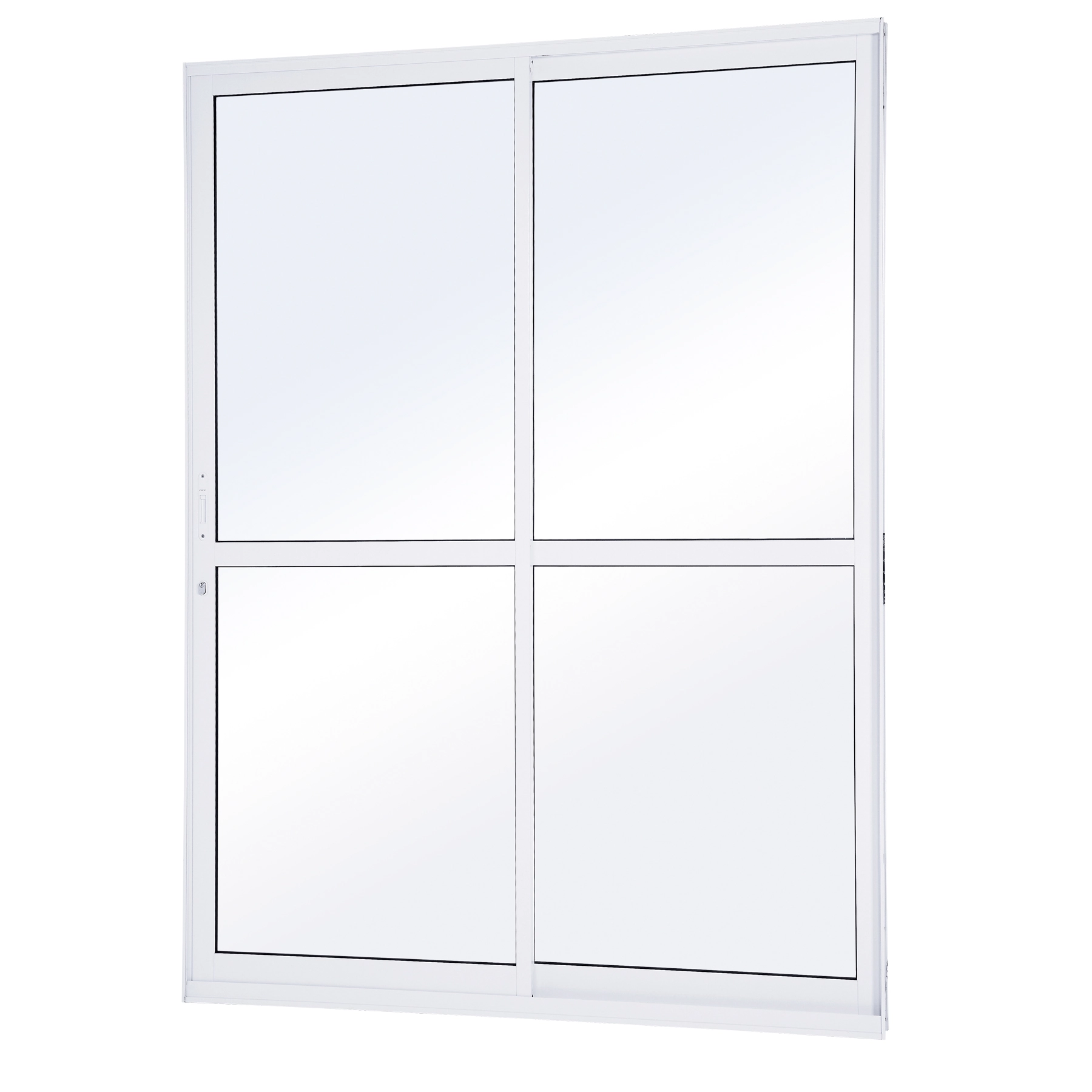 Porta de Correr 2 Folhas Alumínio Branco 2,15x1,60m Lado Direito Linha Lucasa Ideale Lucasa