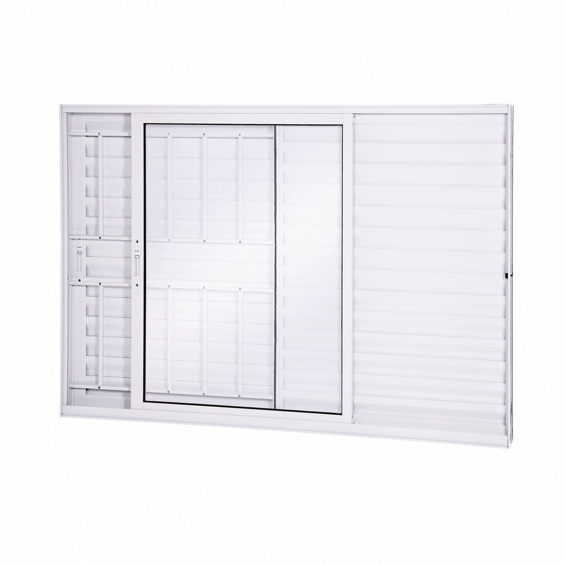 Janela de Alumínio Veneziana 3 Folhas 100x150cm com Grade Eccellente Lucasa Ullian Branca