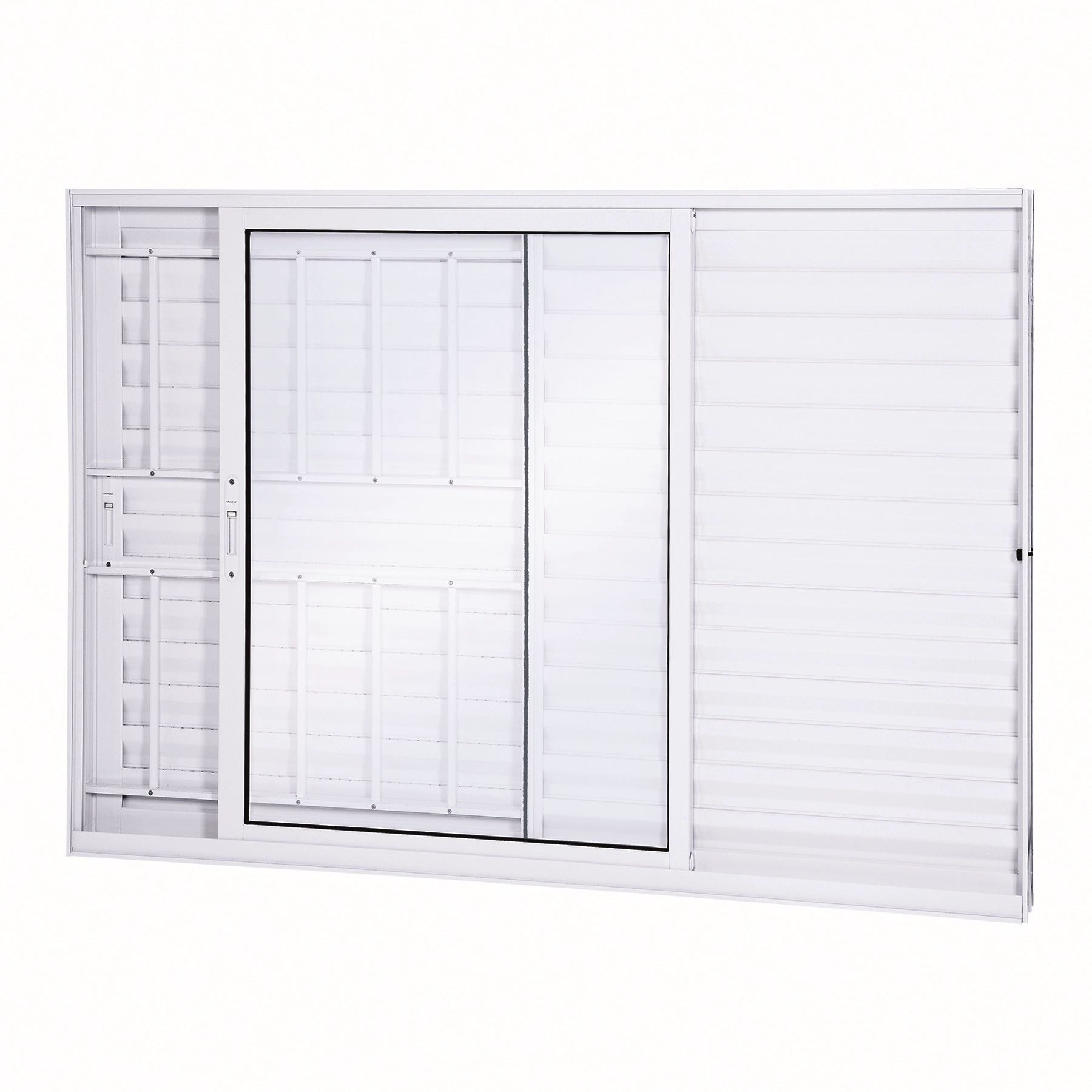 Janela de Alumínio Veneziana 3 Folhas 120x150cm com Grade Eccellente Lucasa Ullian Branca