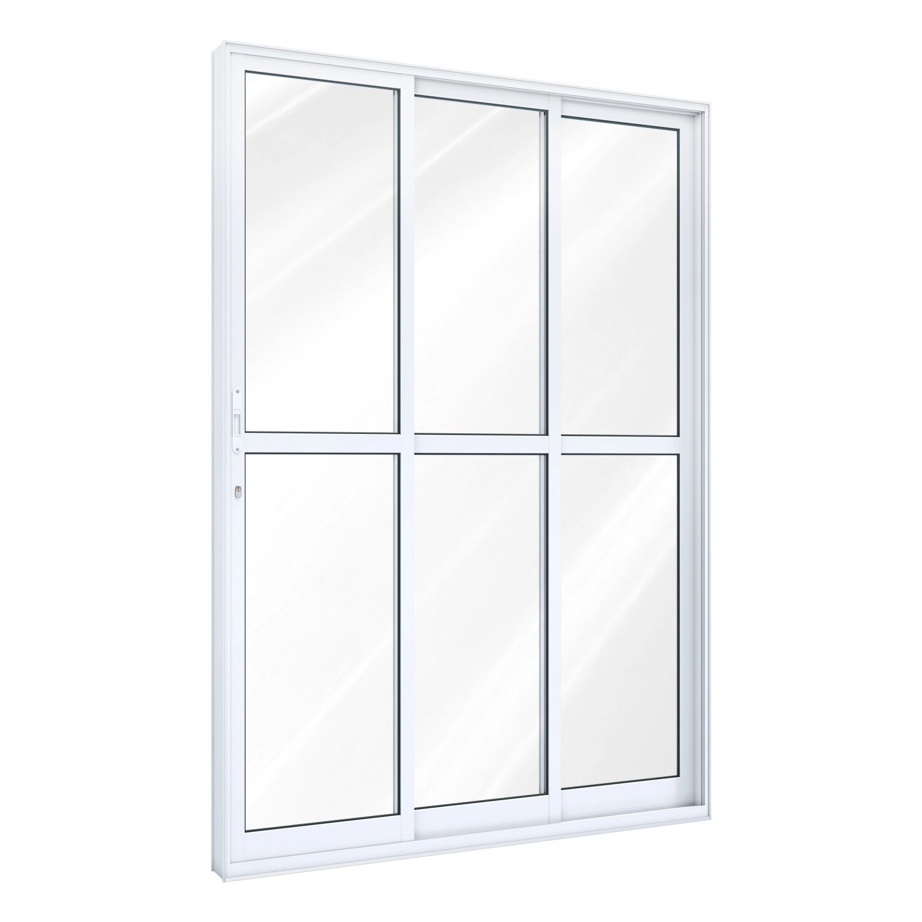 Porta de Correr Alumínio Branco 2,15x1,50m Lado Esquerdo Linha Lucasa Ideale Lucasa