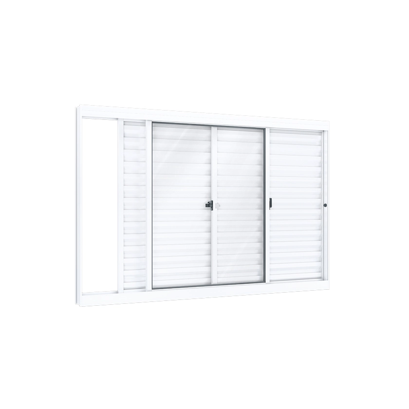 Janela de Alumínio Veneziana 3 Folhas 100x120cm Ideale Lucasa Ullian Branca