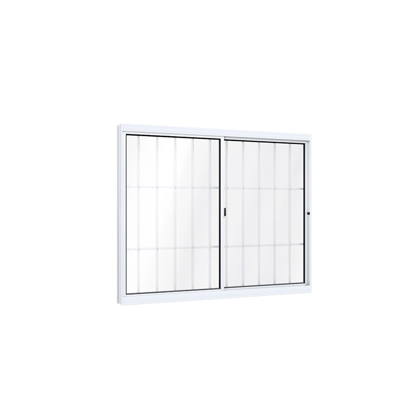 Janela de Alumínio de Correr 2 Folhas 100x120cm com Grade Ideale Lucasa Ullian Branca