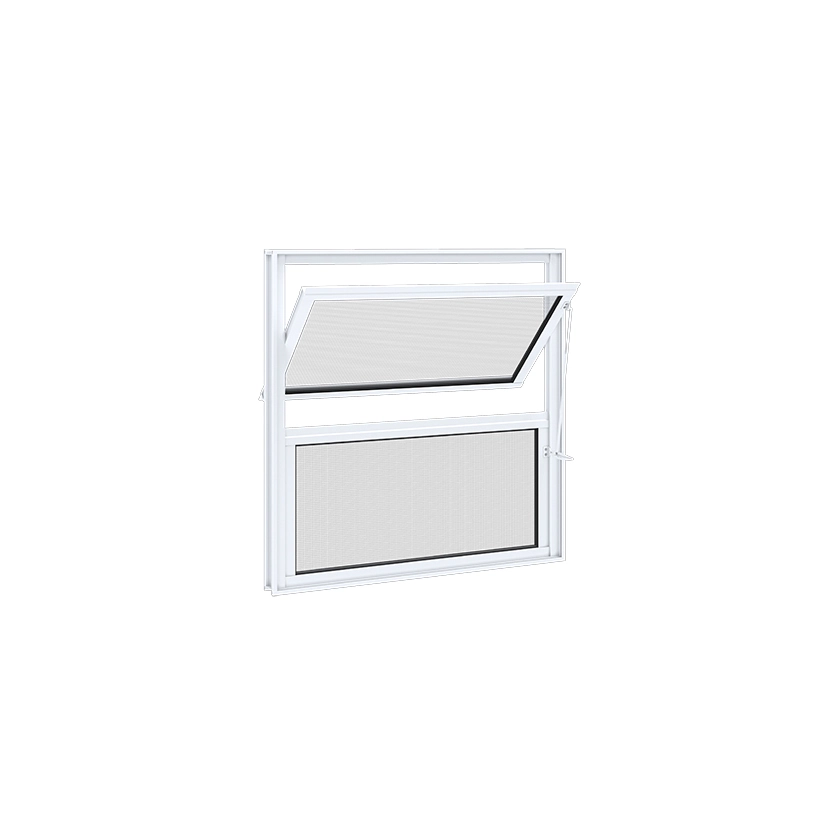 Janela de Alumínio Basculante 2 Folhas 40x40cm com Vidro Mini Boreal Ullian Riobras Branca