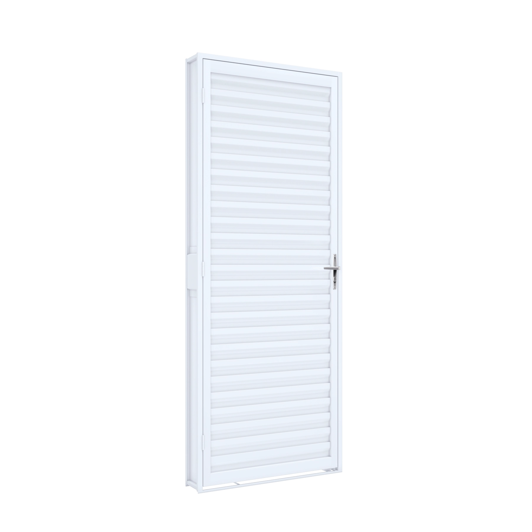 Porta Laminada de Giro Aço Branco 2,15x0,70m Lado Esquerdo Linha Riobras Pronta Riobras