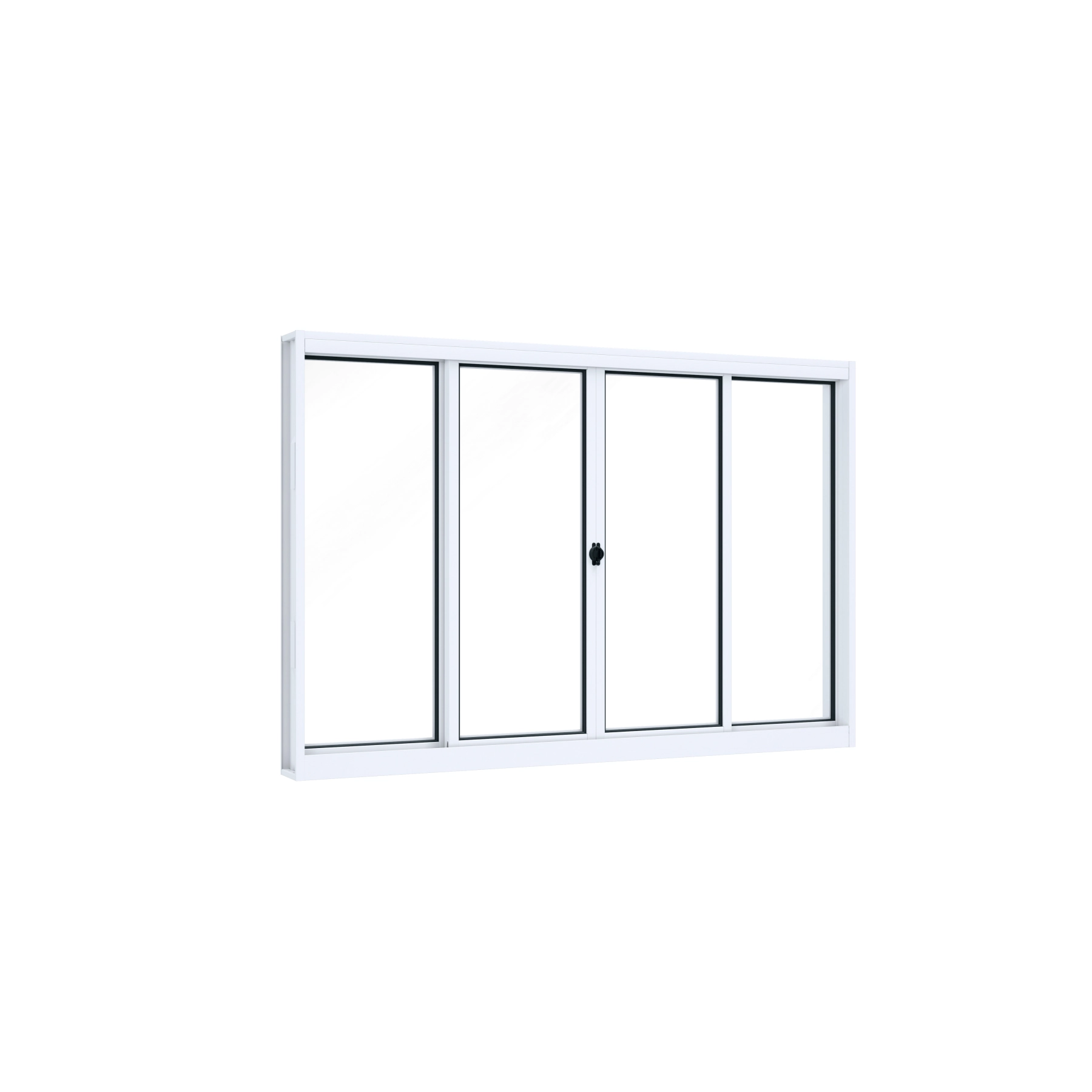 Janela de Aço de Correr 4 Folhas 100x100cm Ullian Riobras Branca