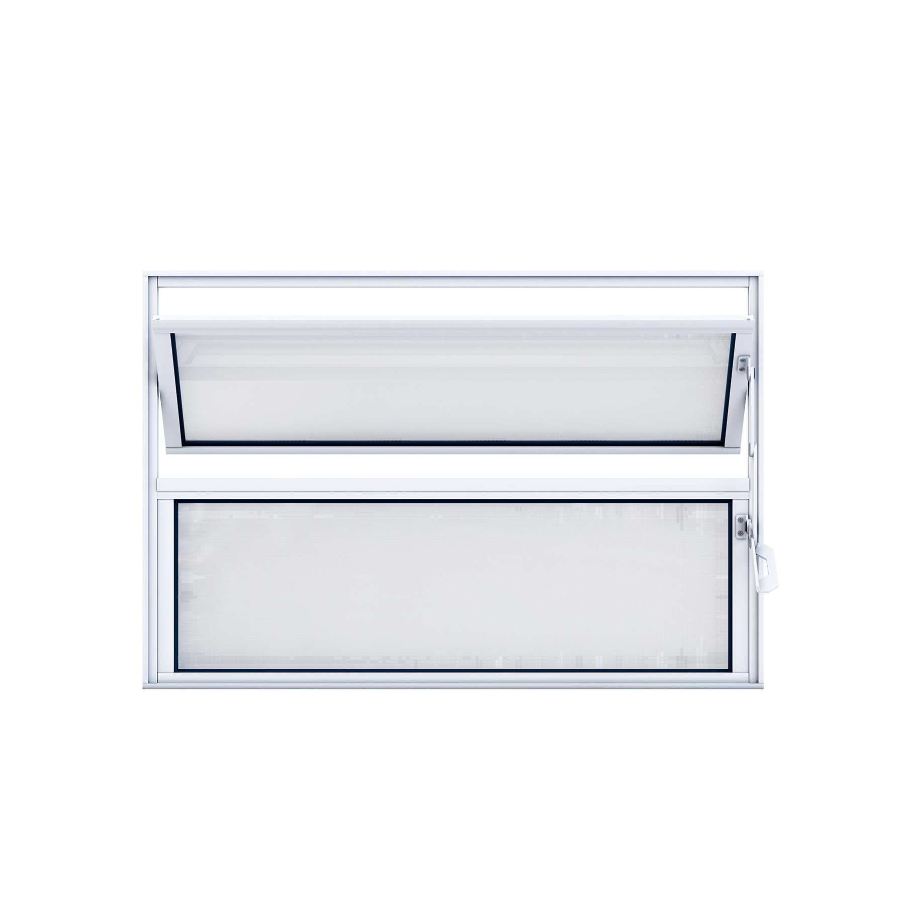 Janela de Alumínio Basculante 4 Folhas 40x60cm com Vidro Mini Boreal Ullian Riobras Branca